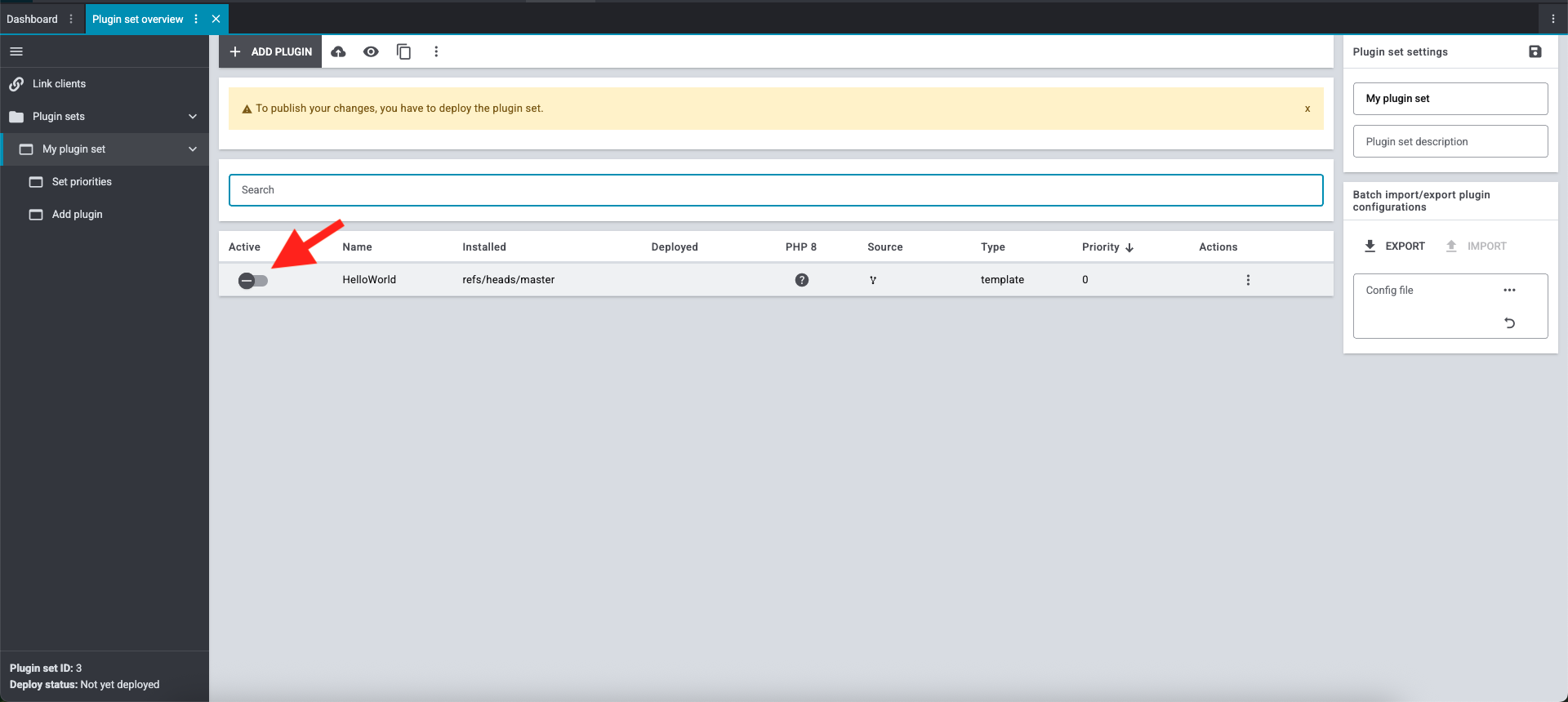 activate plugin