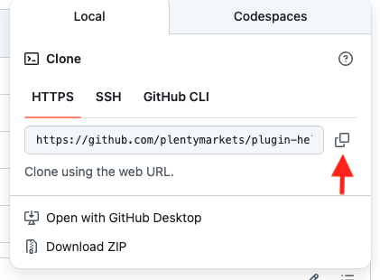 copy repository url