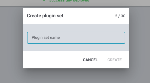 create plugin set dialog