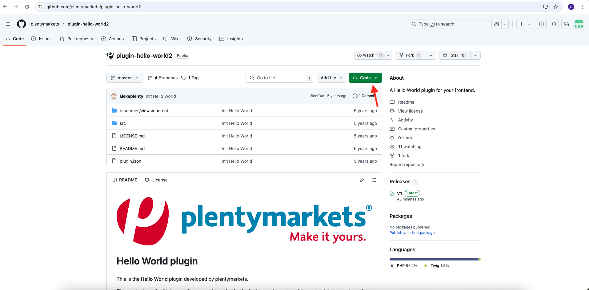 locate repository