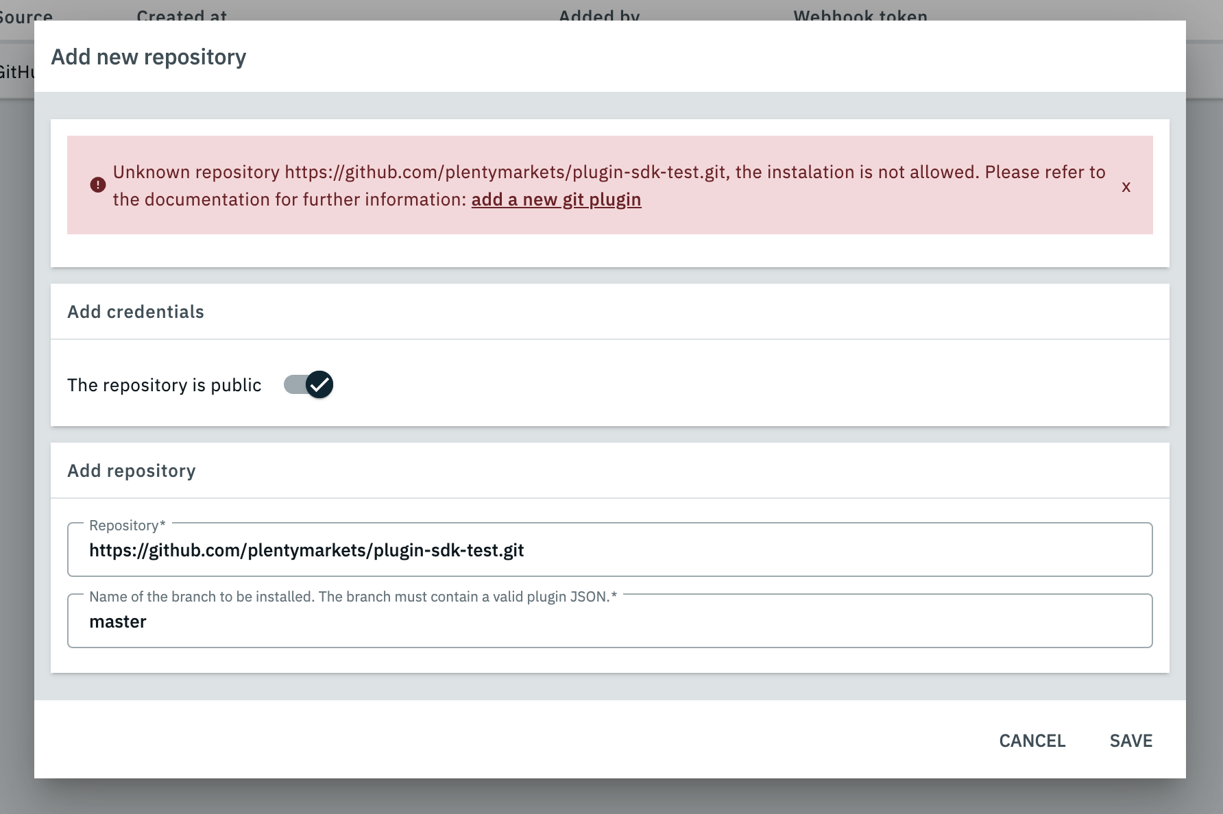 not available plugin