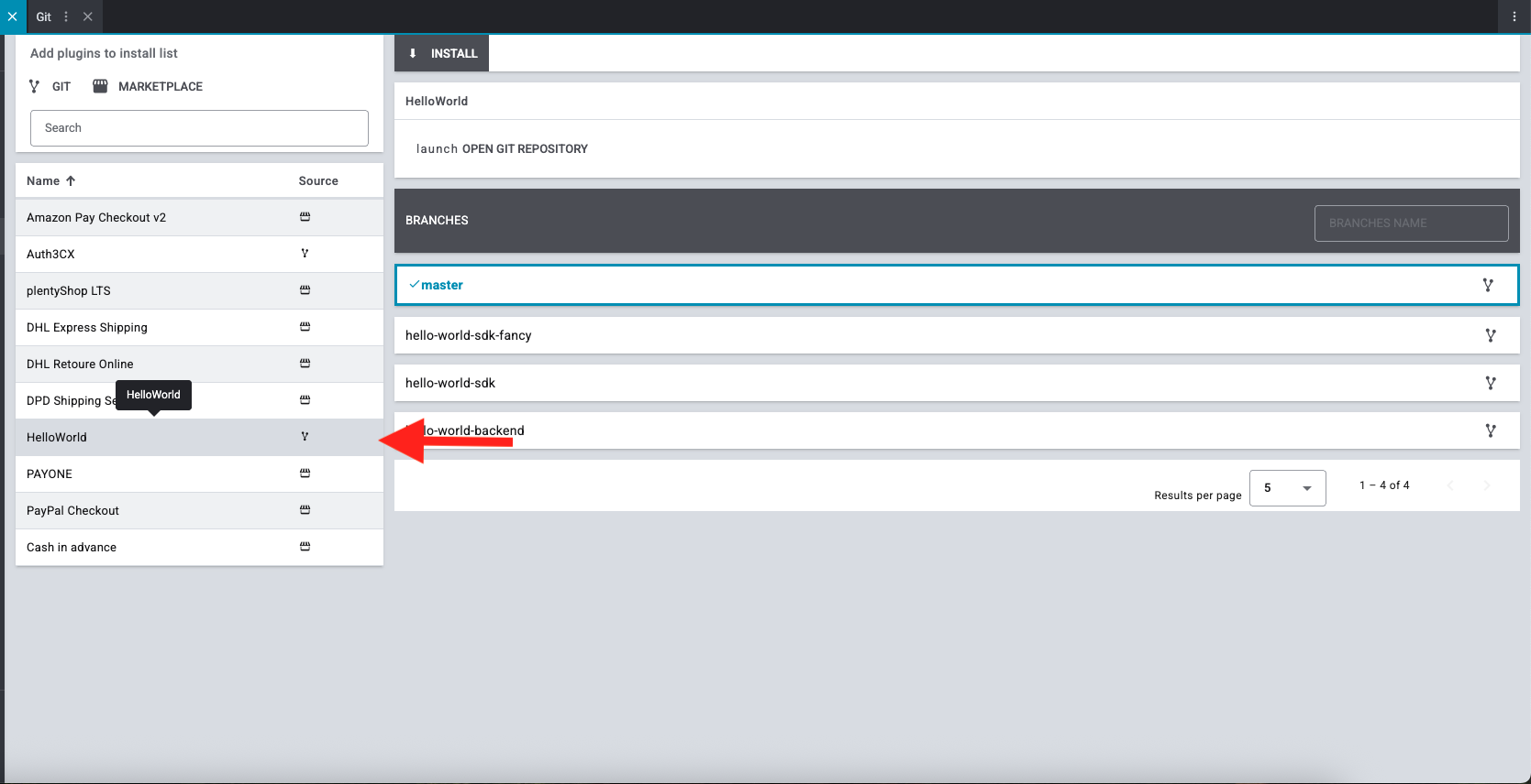 select plugin
